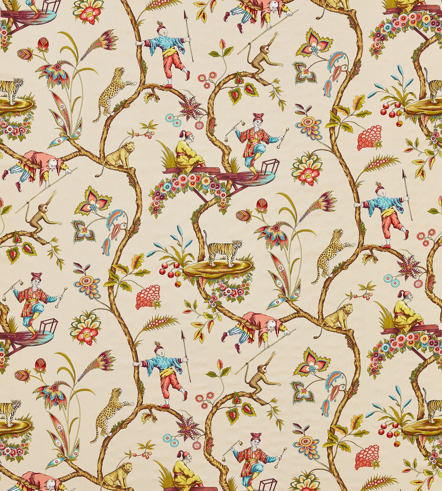 Purchase Scalamandre Fabric Product# SC 000516211, Chinoise Exotique Cotton Print Ecru 2