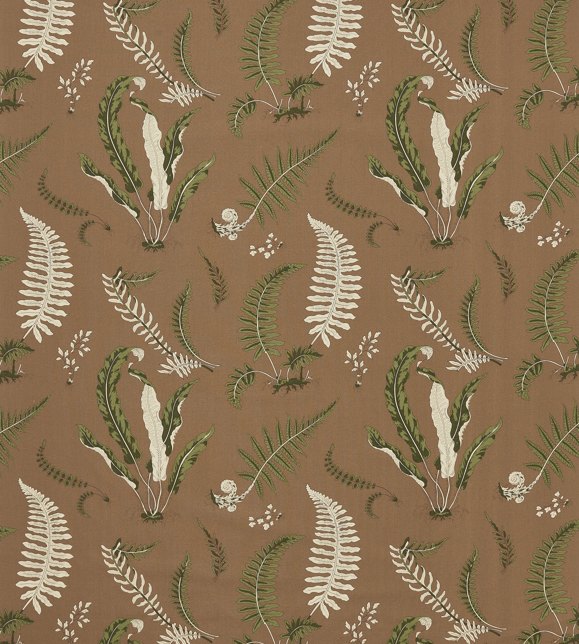 Purchase Scalamandre Fabric Item# SC 000516425, Elsie De Wolfe - Outdoor Greens On Brown 2