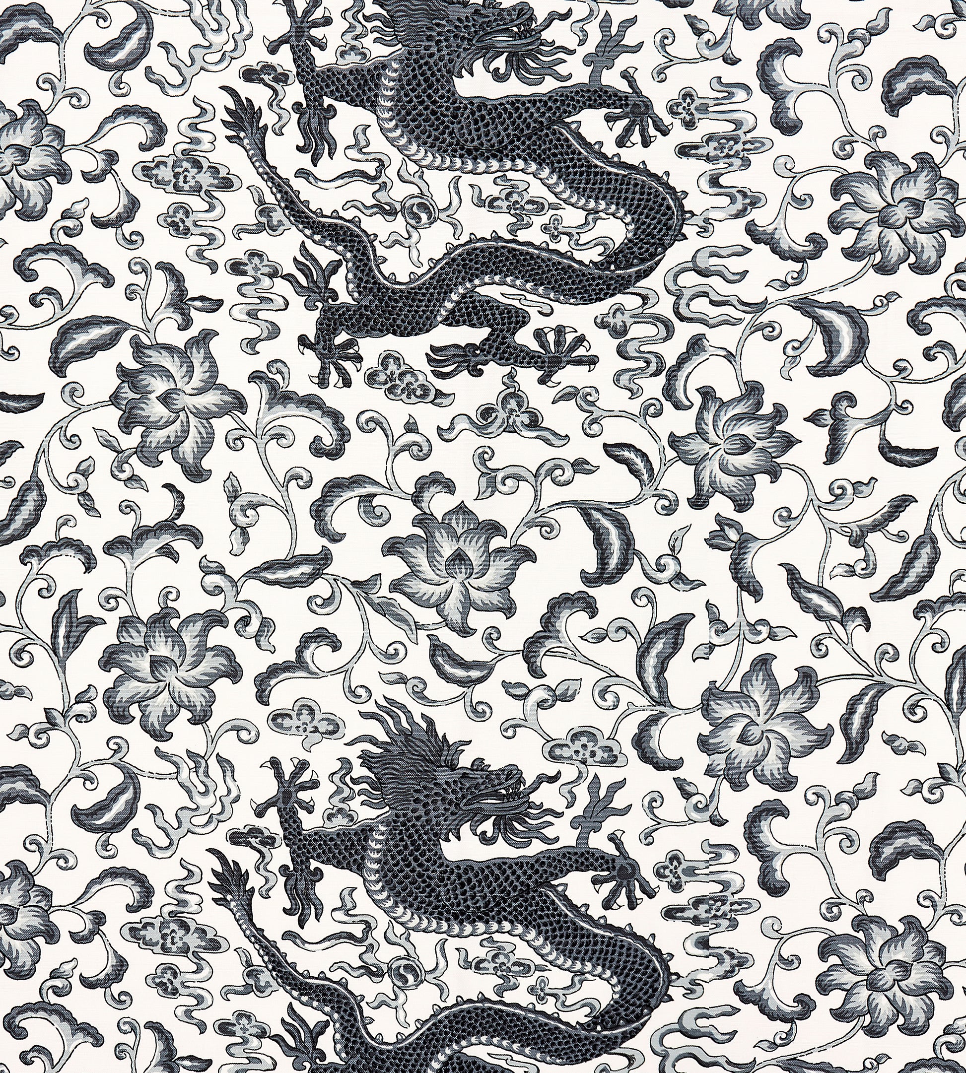 Purchase Scalamandre Fabric SKU SC 000516558, Chi'En Dragon Linen Print Charcoal 1