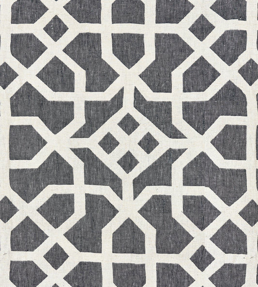 Purchase Scalamandre Fabric Product# SC 000527149, Linen Lattice Indigo & Greige 1