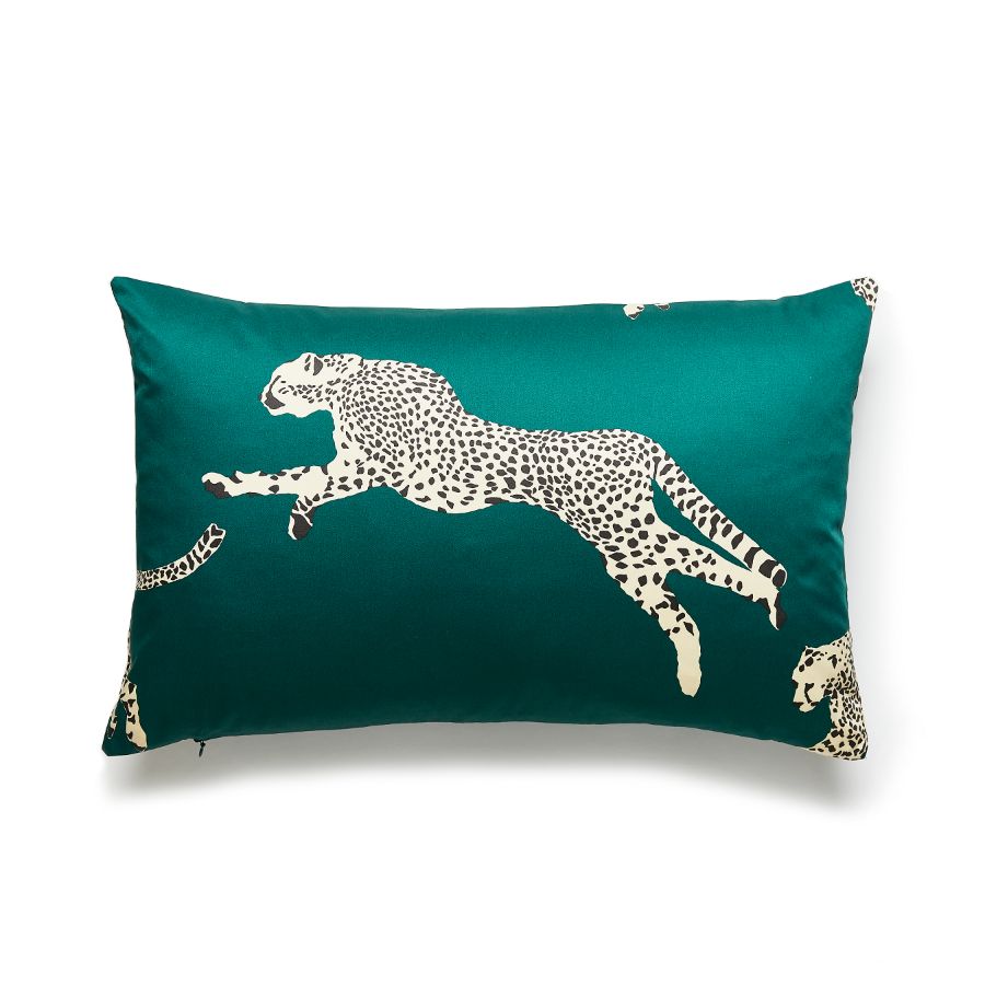 Purchase SCLCHEETPIL0005 Leaping Cheetah, Evergreen - Scalamandre Pillows