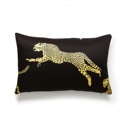 Purchase SCLCHEETPIL0006 Leaping Cheetah, Black Magic - Scalamandre Pillows