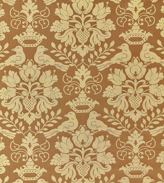 Purchase Scalamandre Fabric Item# SC 00131098MM, Love Bird Chocolate & Gold 1