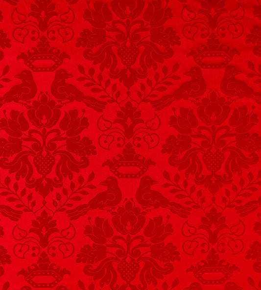 Purchase Scalamandre Fabric Pattern SC 00151098MM, Love Bird Ruby 1