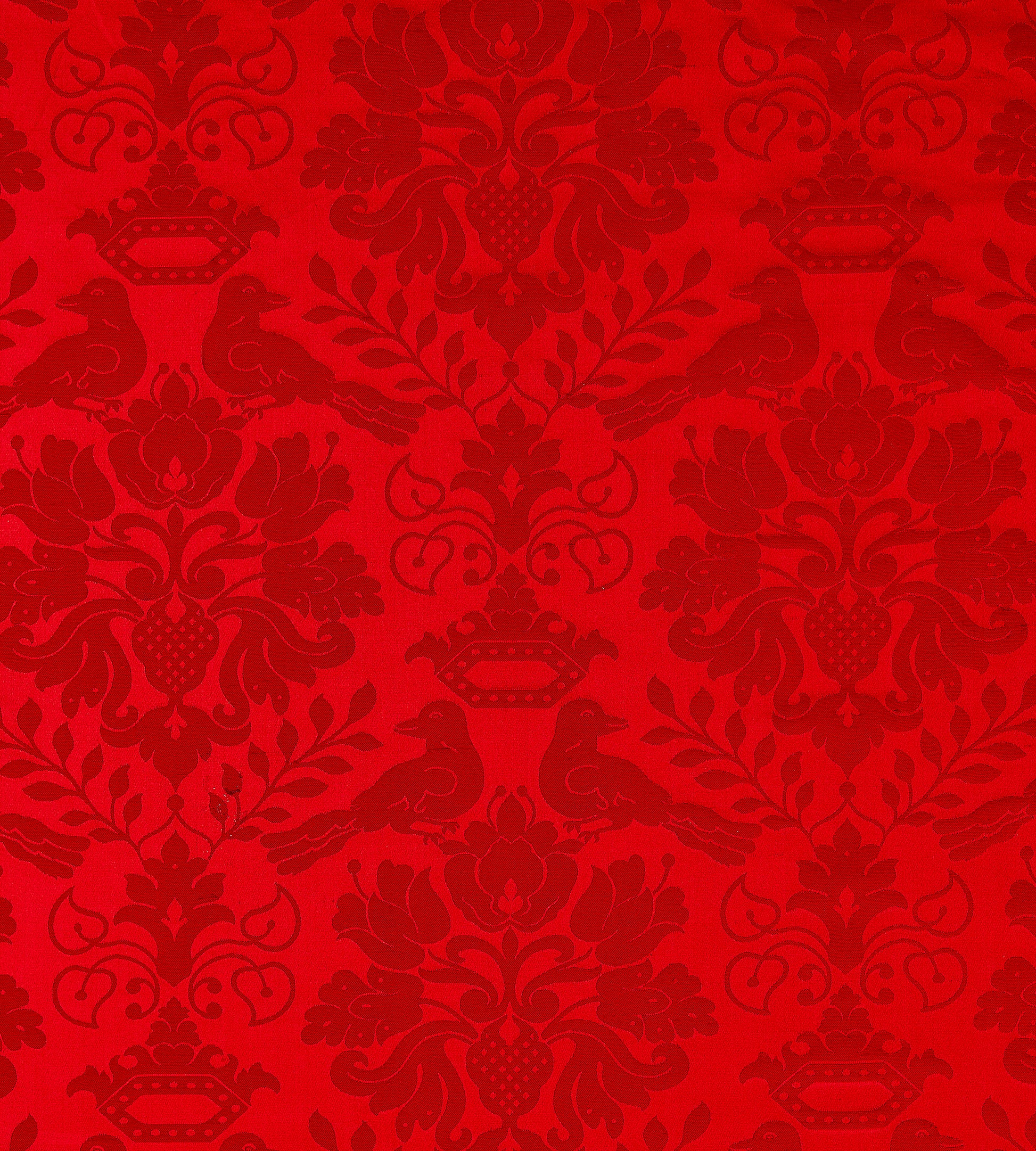 Purchase Scalamandre Fabric Pattern SC 00151098MM, Love Bird Ruby 1