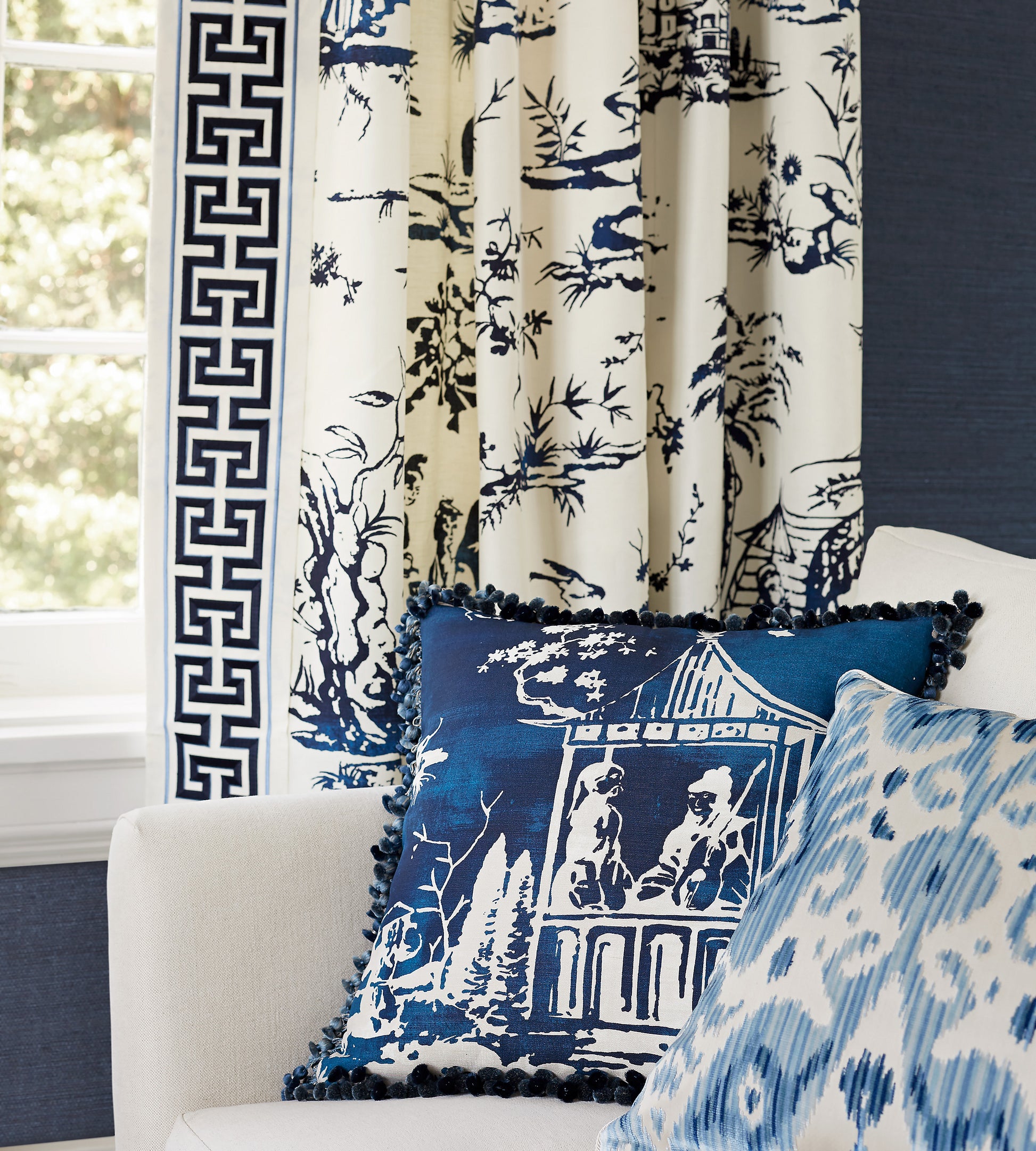 Purchase Scalamandre Fabric Pattern# SC 000116561, Summer Palace Sky 3