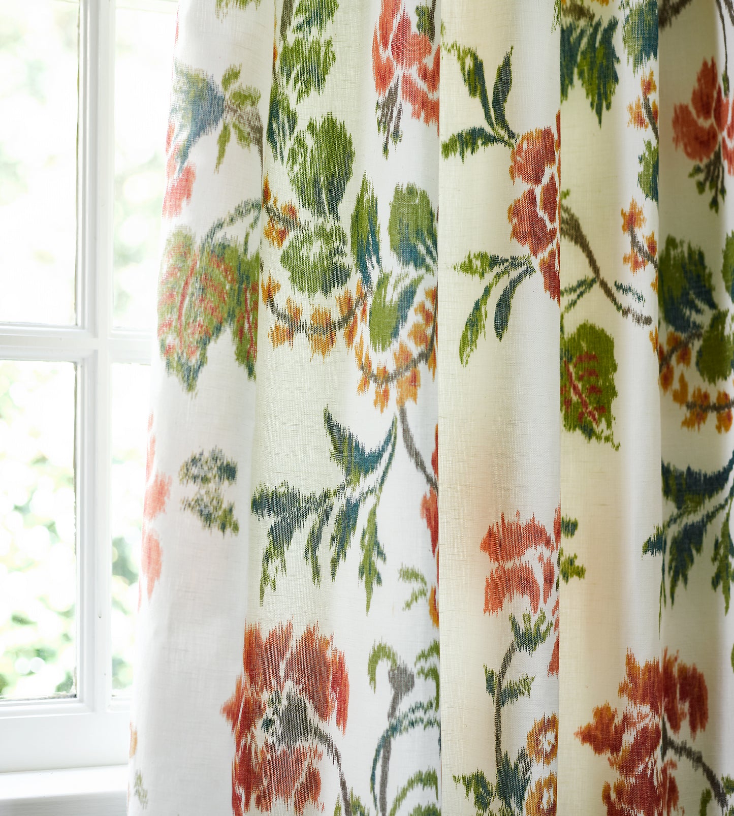 Purchase Scalamandre Fabric Item# SC 000116611, Kew Gardens Warp Print Multi On Ivory 3