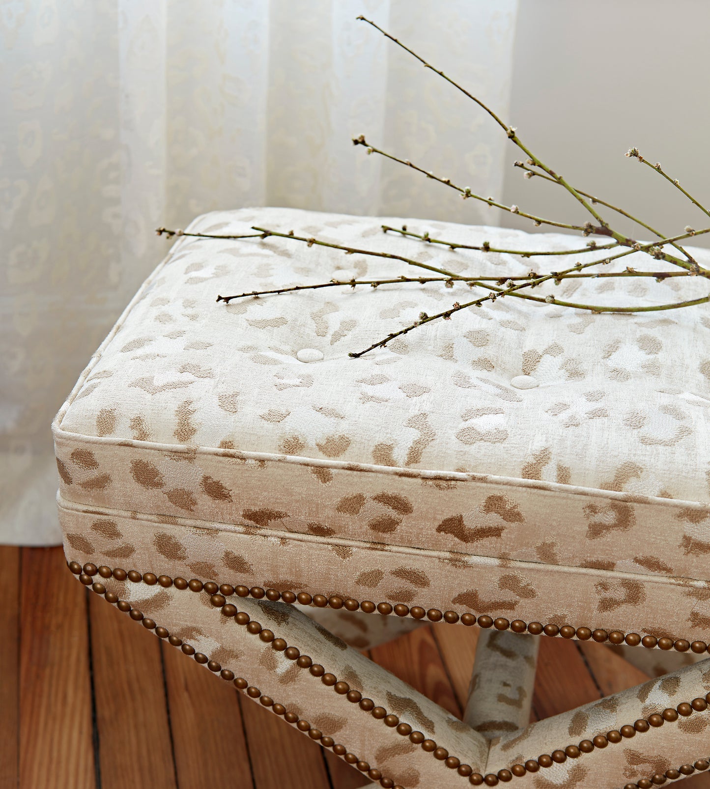 Purchase Scalamandre Fabric Item SC 000127075, Broderie Leopard Camel On Cream 4