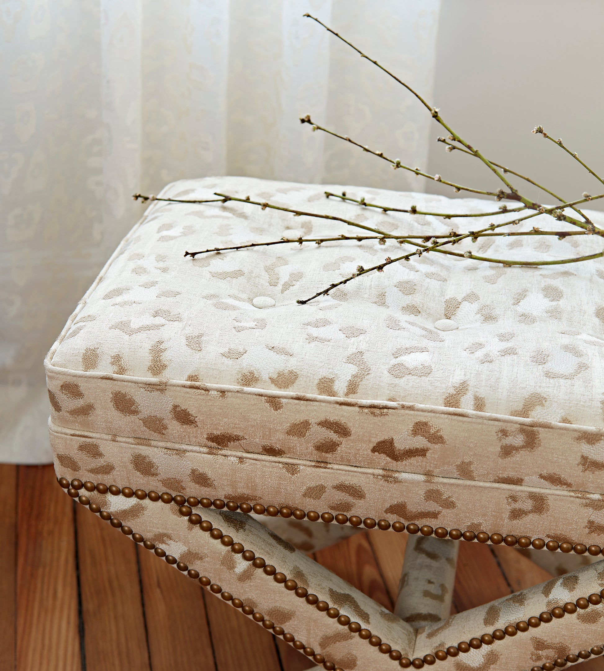 Purchase Scalamandre Fabric Item SC 000127075, Broderie Leopard Camel On Cream 4