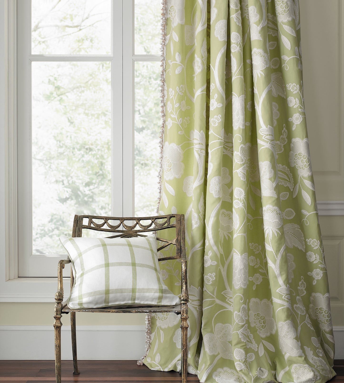 Purchase Scalamandre Fabric Product# SC 000227152, Wilton Linen Check Green Tea 2