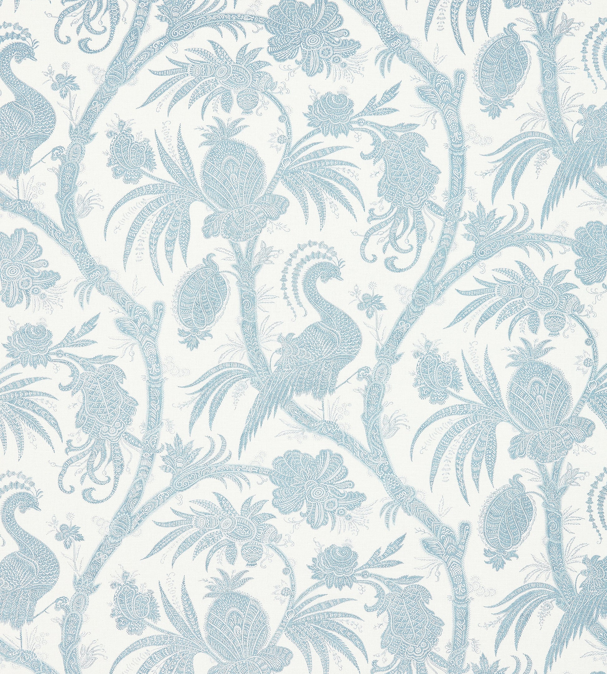 Shop Scalamandre Wallpaper Pattern Sc 0002Wp88355 Name Balinese Peacock Sky Bird Wallpaper