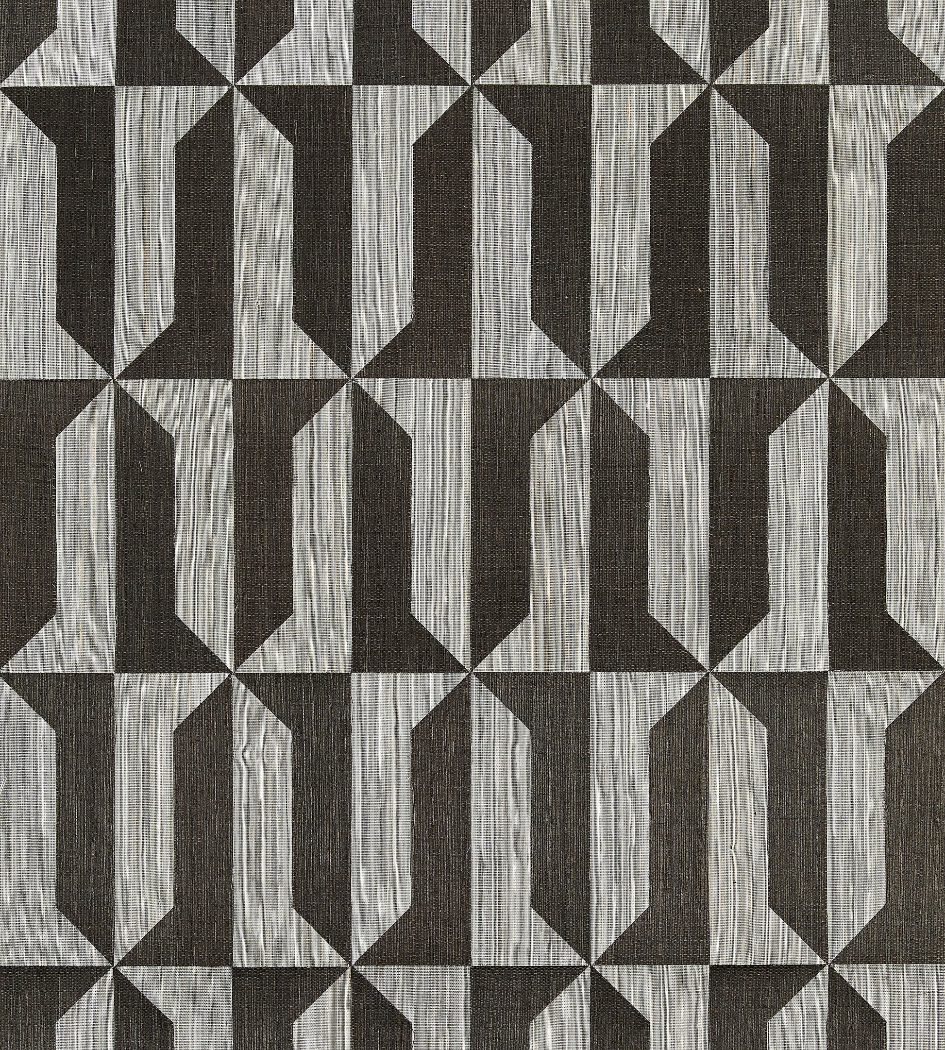 Order Scalamandre Wallpaper Pattern Sc 0003Wp88463 Name Mezzo - Sisal Steel & Black Pearl Geometric|Graphic Wallpaper