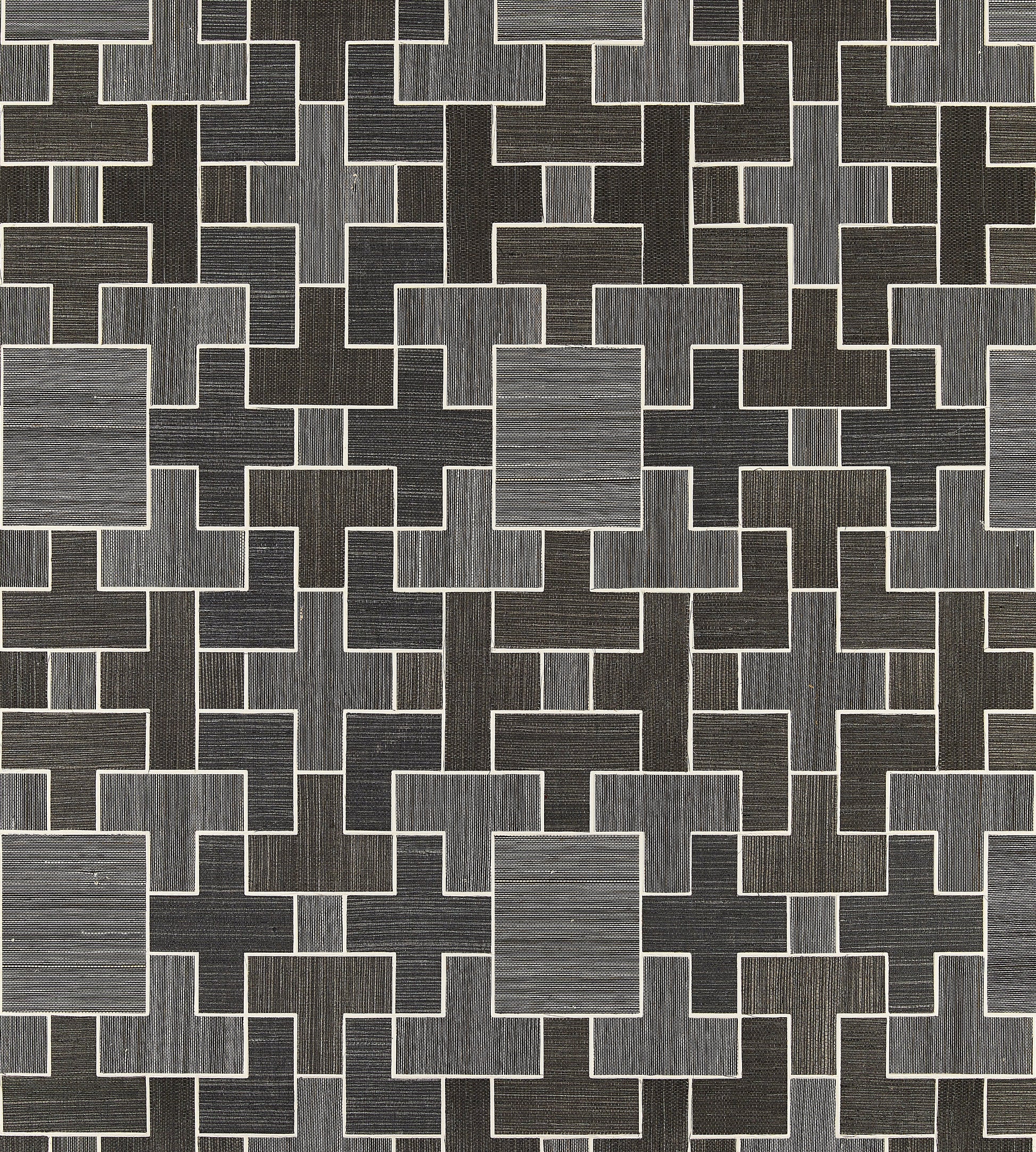 Shop Scalamandre Wallpaper Pattern Sc 0003Wp88471 Name Allegro - Sisal Stone Fretwork Wallpaper