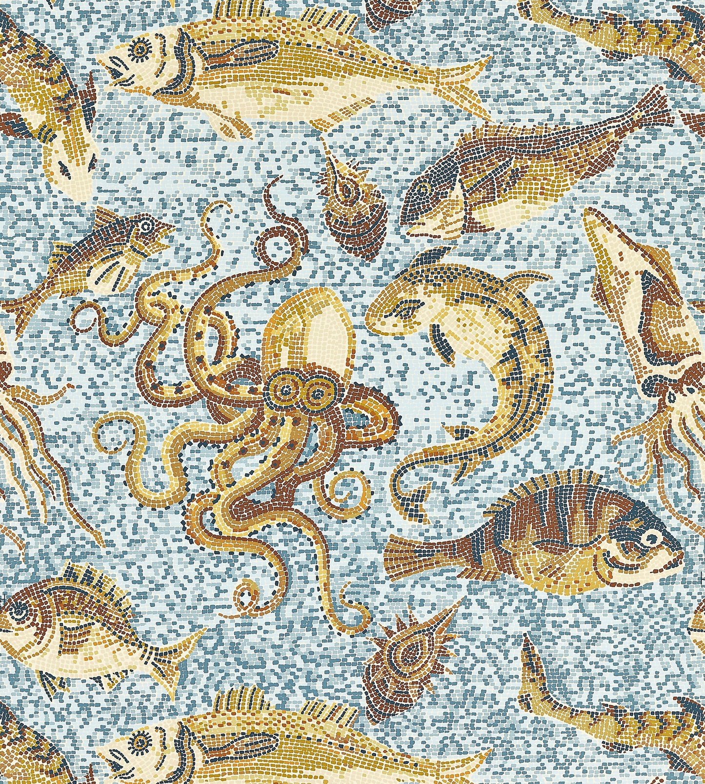 View Scalamandre Wallpaper Pattern Sc 0004Wp81545 Name Mikonos Ochres & Aqua Bird Wallpaper