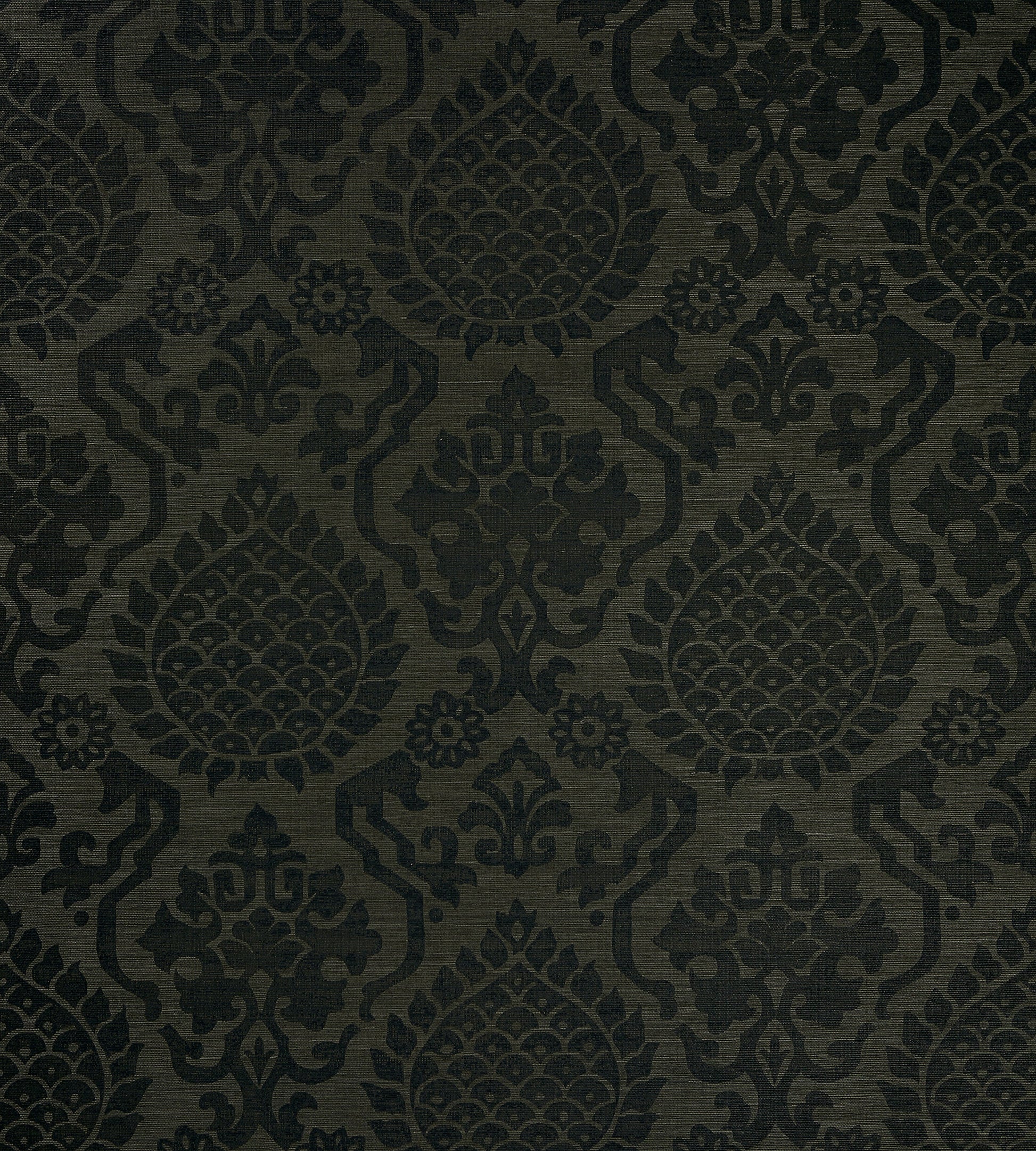 Save Scalamandre Wallpaper Pattern Sc 0004Wp88378 Name Surat Sisal Jet Chinoiserie|Damask Wallpaper