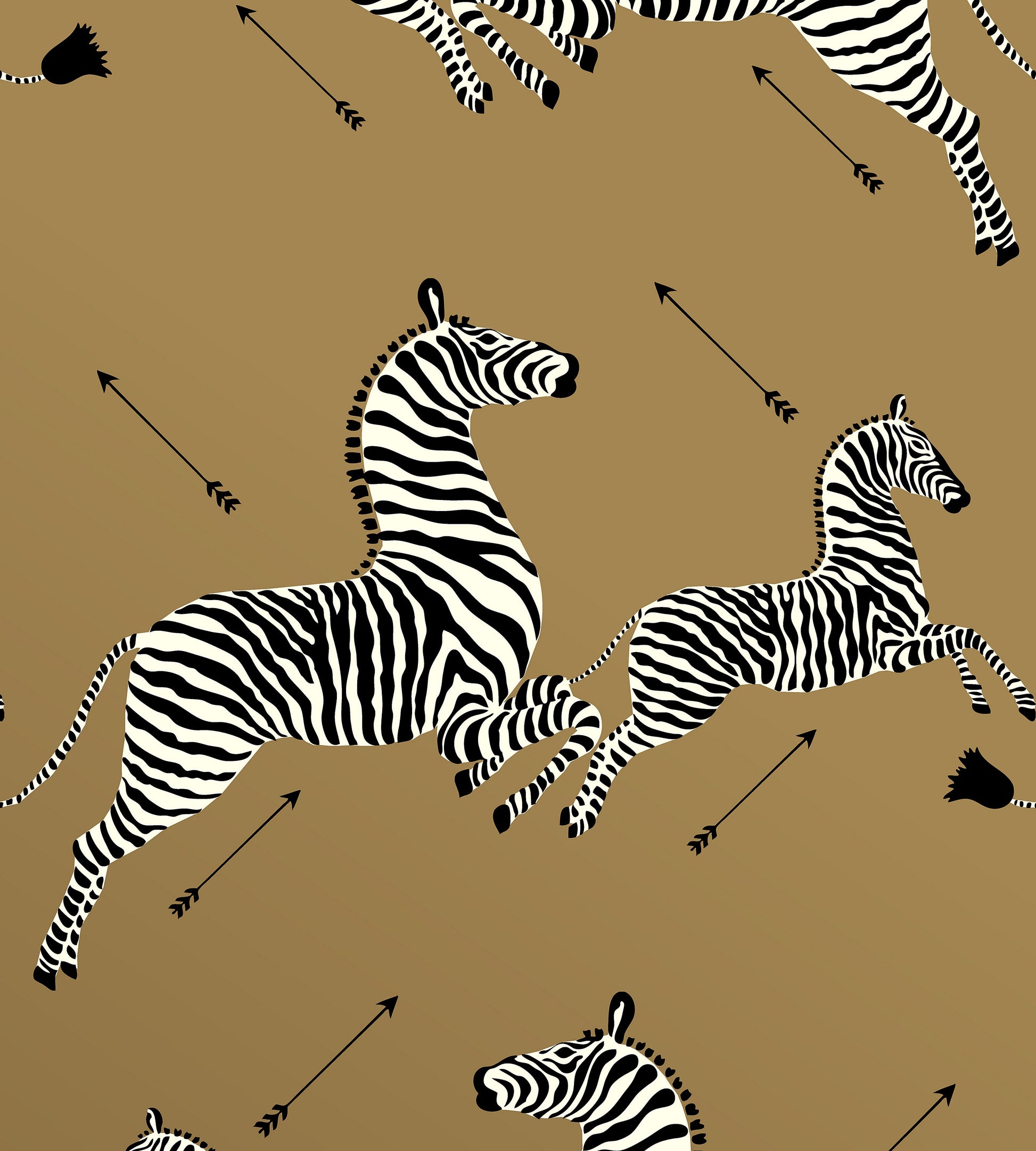 View Scalamandre Wallpaper Pattern Sc 0011Wp81388Mv Name Zebras - Vinyl Gold Bird Wallpaper
