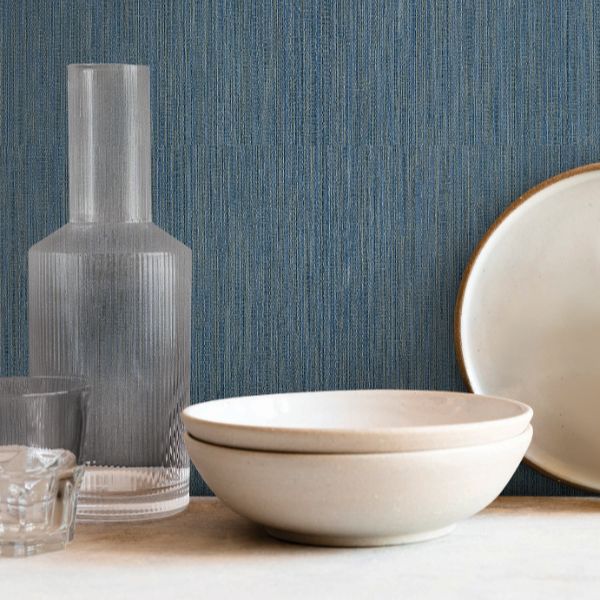 Purchase Si25856 | Signature Textures 3, Washed Ramie Cobalt - York Wallpaper