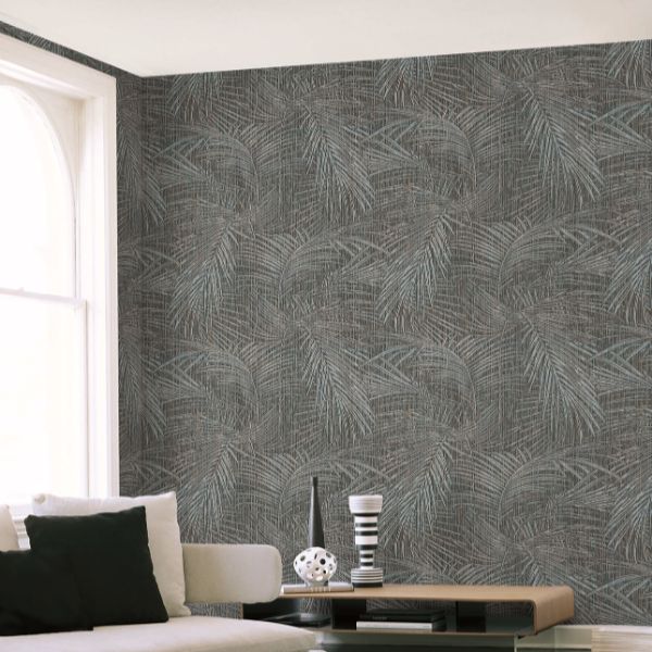 Purchase Si50610 | Signature Textures 3, Della Palm Blue Multi - York Wallpaper