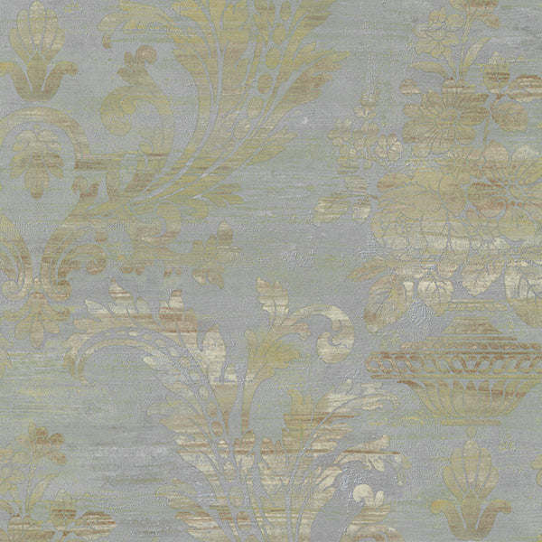 Purchase Sm30358 | Classic Silks 2, Grey Damask - Norwall Wallpaper