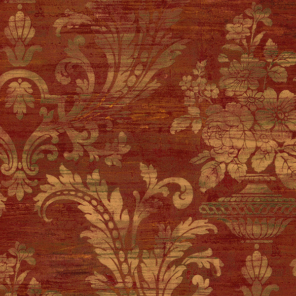 Purchase Sm30383 | Classic Silks 2, Red Damask - Norwall Wallpaper