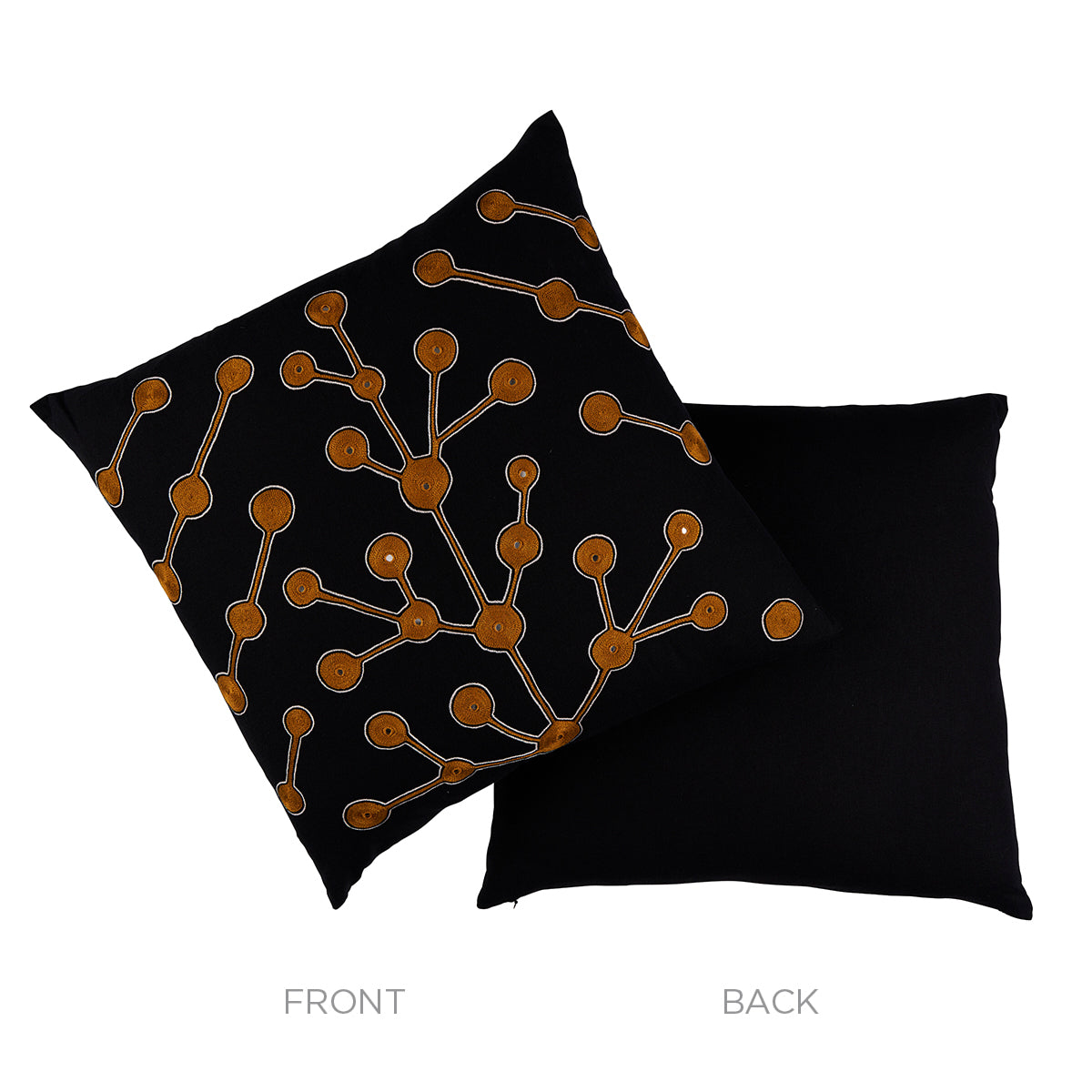 Purchase So0001505 | Tree Of Life Pillow, Black & Beige - Schumacher Pillows
