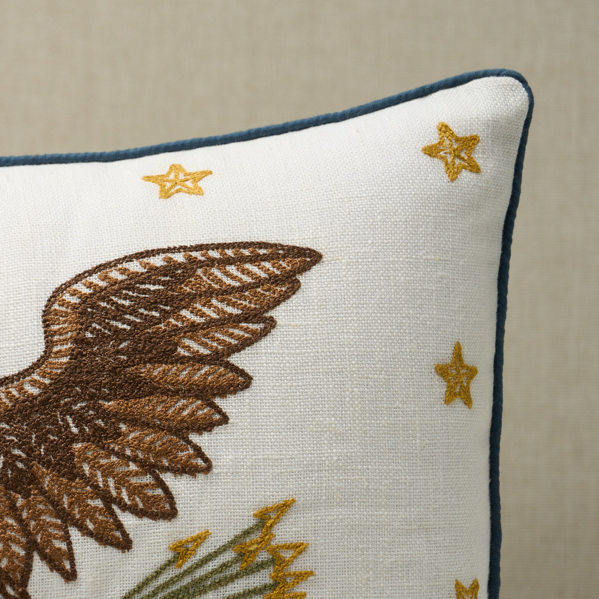 Purchase So0002913 | Embroidered Eagle Pillow, Ivory - Schumacher Pillows