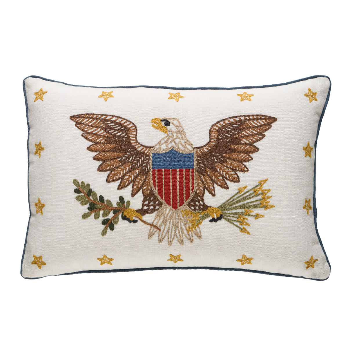 Purchase So0002913 | Embroidered Eagle Pillow, Ivory - Schumacher Pillows