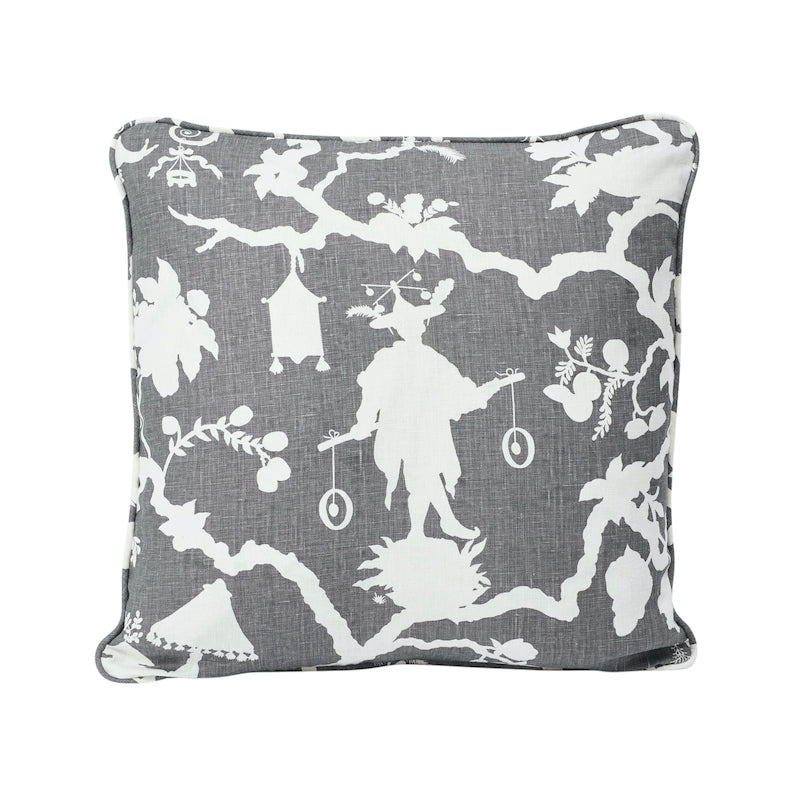 Purchase So17458104 | Shantung Silhouette Pillow, Gray - Schumacher Pillows