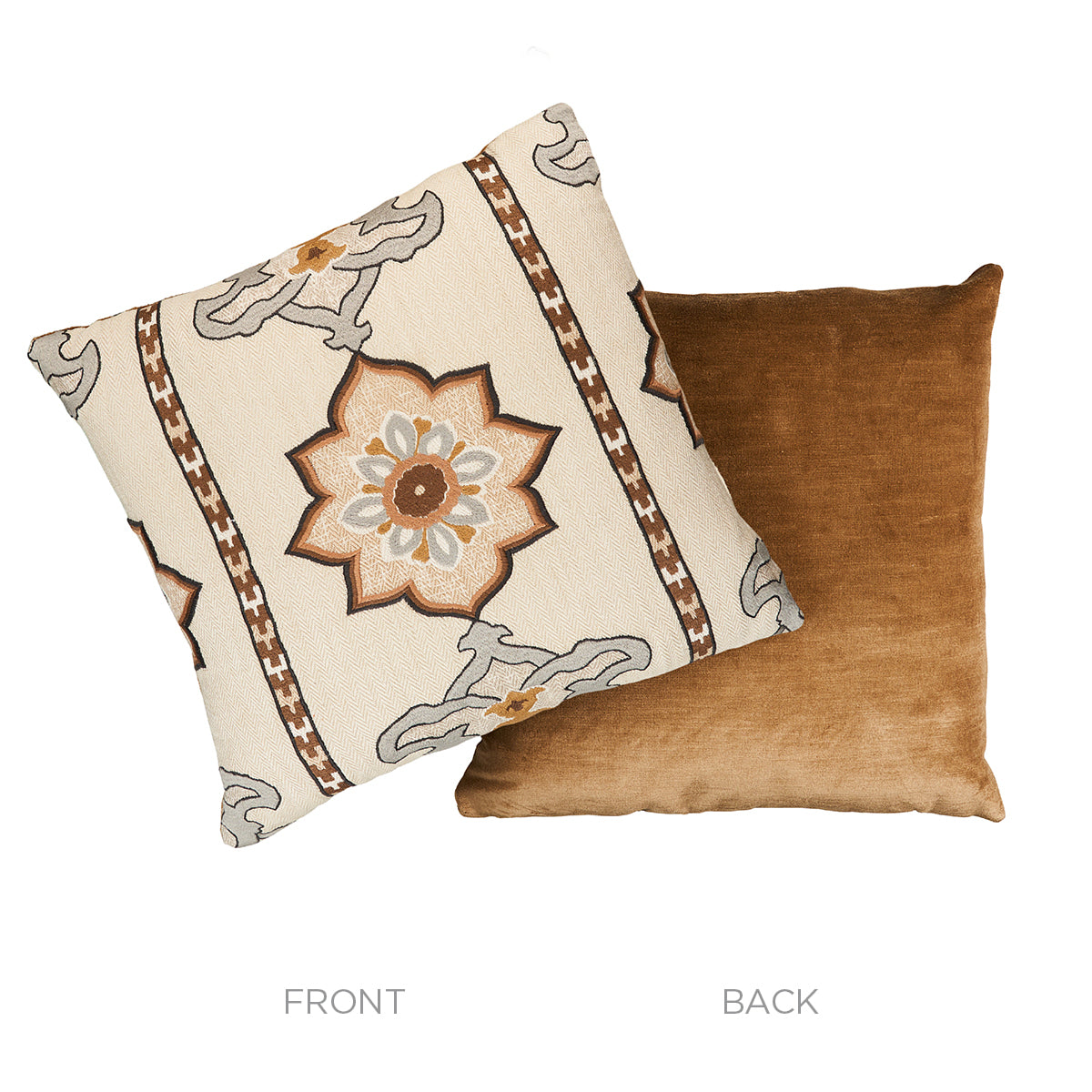 Purchase So17518206 | Temara Embroidered Print Pillow, Natural - Schumacher Pillows