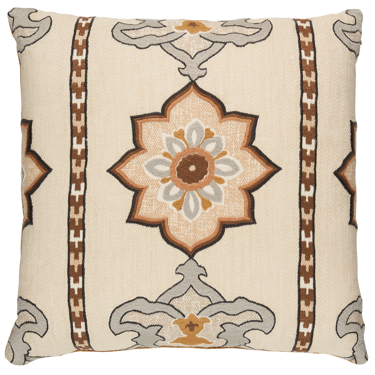 Purchase So17518206 | Temara Embroidered Print Pillow, Natural - Schumacher Pillows
