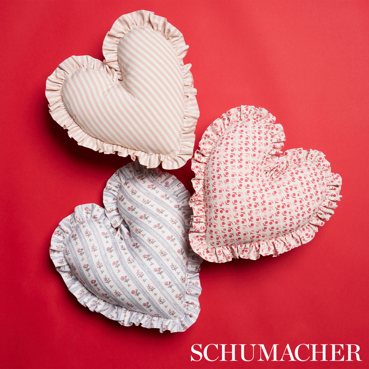 Purchase So17596502 | Cabanon Stripe Heart Pillow, Rose - Schumacher Pillows