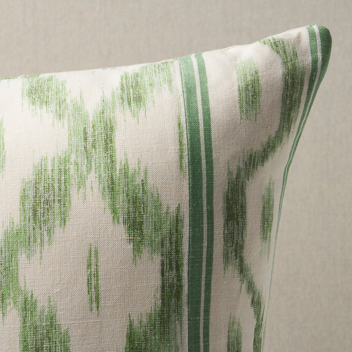 Purchase So17650406 | Santa Monica Ikat Pillow, Leaf Green - Schumacher Pillows