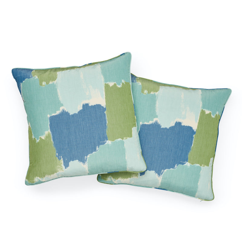 Purchase So17847005 | Colorblock Ikat Pillow, Aqua - Schumacher Pillows