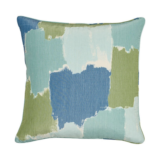Purchase So17847005 | Colorblock Ikat Pillow, Aqua - Schumacher Pillows