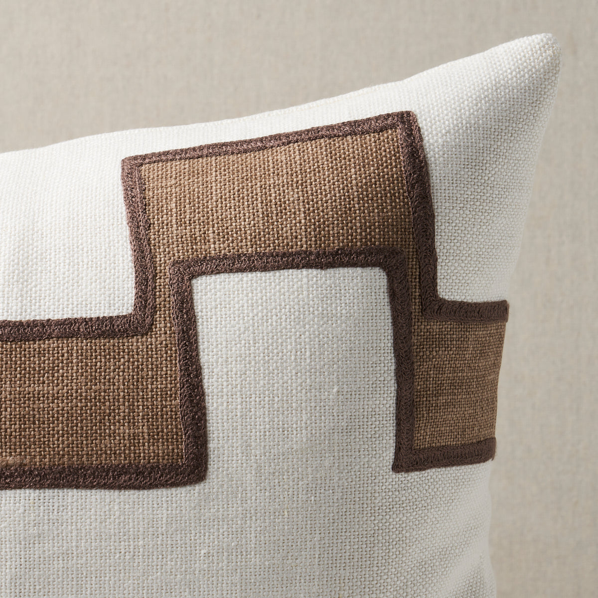Purchase So17968021 | Dixon Embroidered Print Pillow, Neutral - Schumacher Pillows