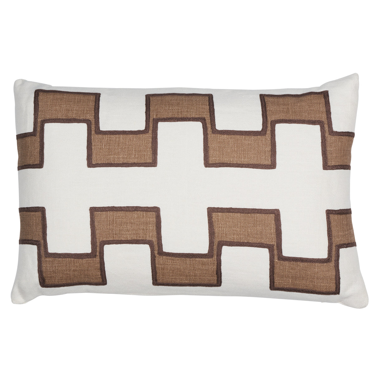 Purchase So17968021 | Dixon Embroidered Print Pillow, Neutral - Schumacher Pillows