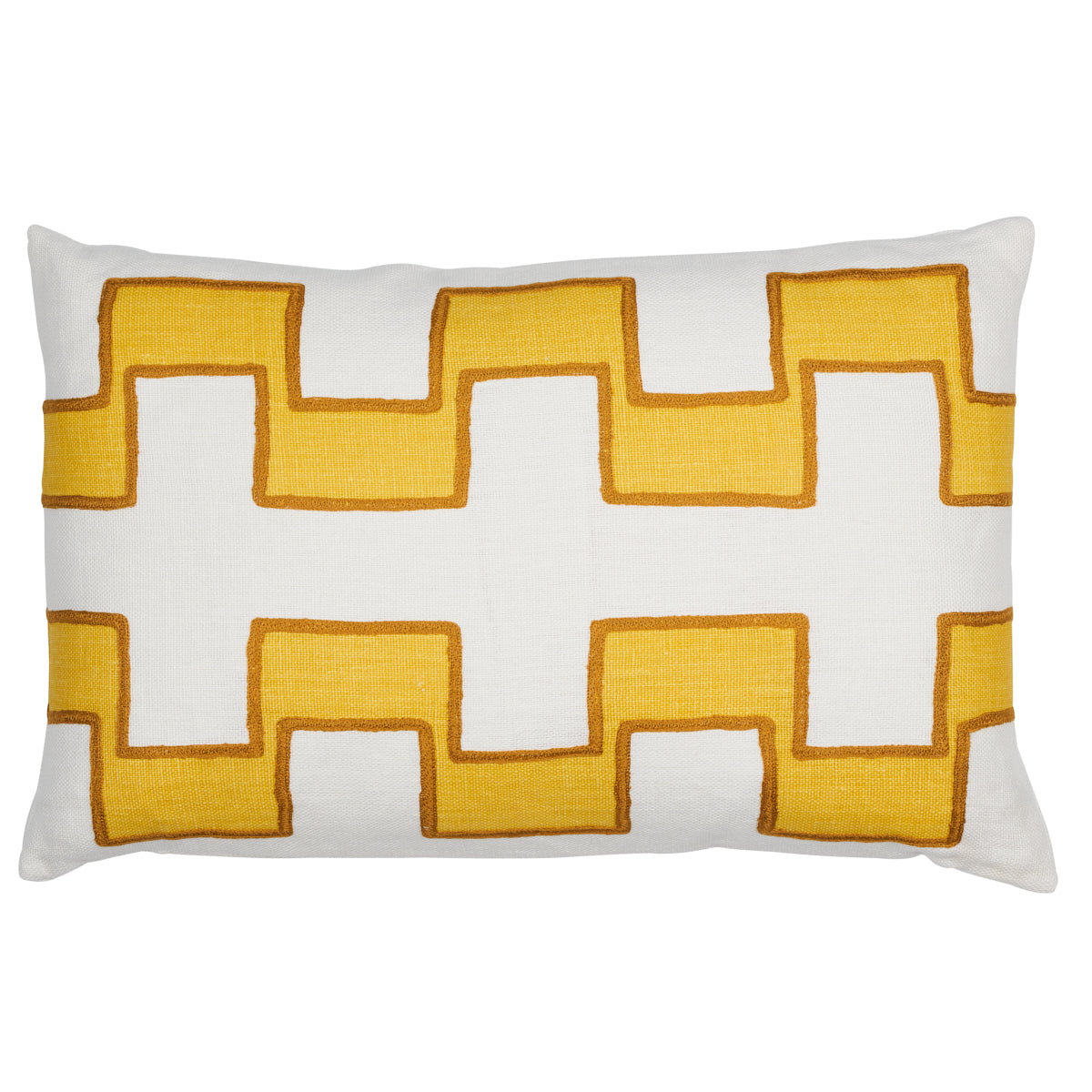 Purchase So17968121 | Dixon Embroidered Print Pillow, Yellow - Schumacher Pillows