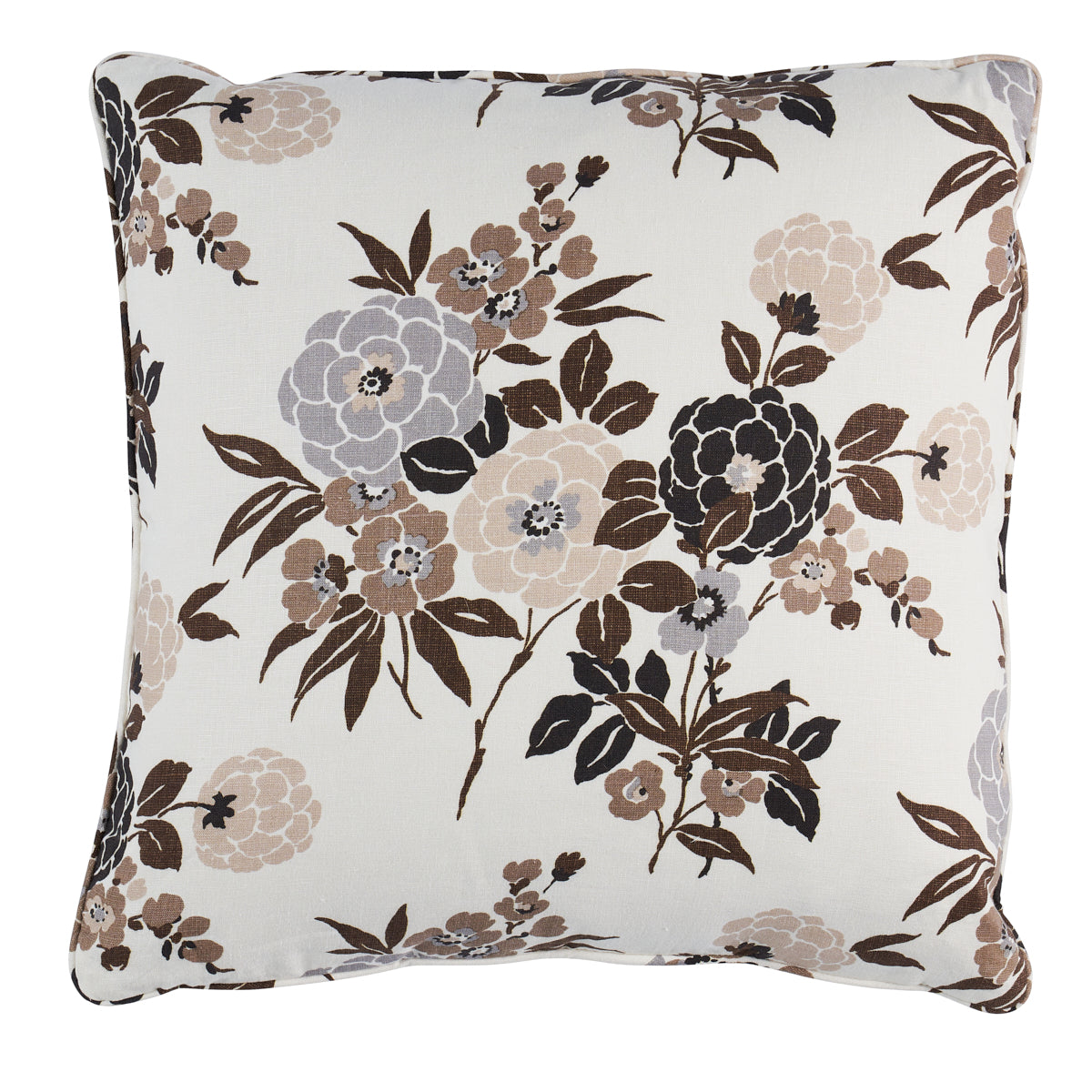 Purchase So18002105 | Valentina Floral Pillow, Brown - Schumacher Pillows