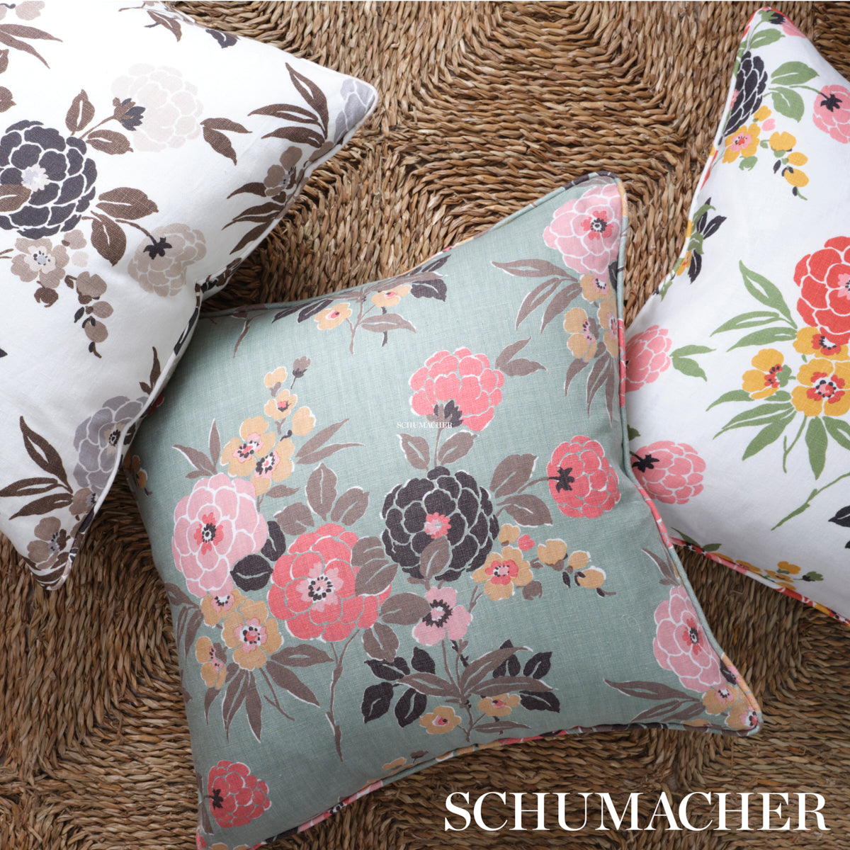 Purchase So18002305 | Valentina Floral Pillow, Green - Schumacher Pillows