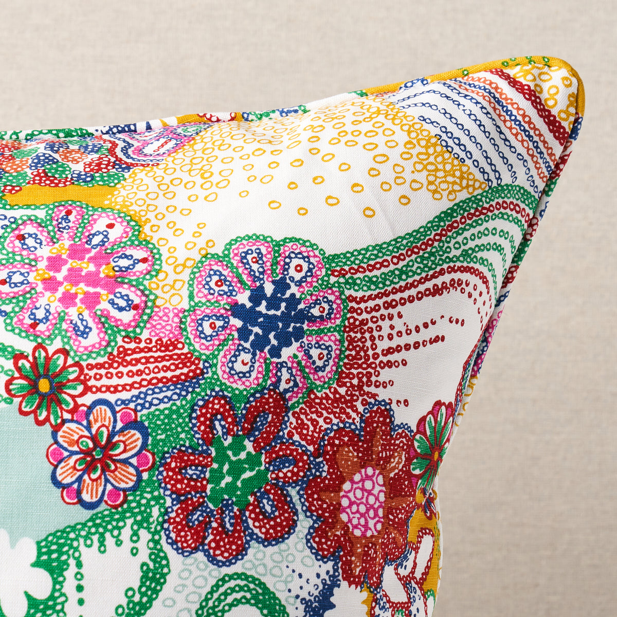 Purchase So18013006 | Daisy Chain Pillow, Primary Multi - Schumacher Pillows