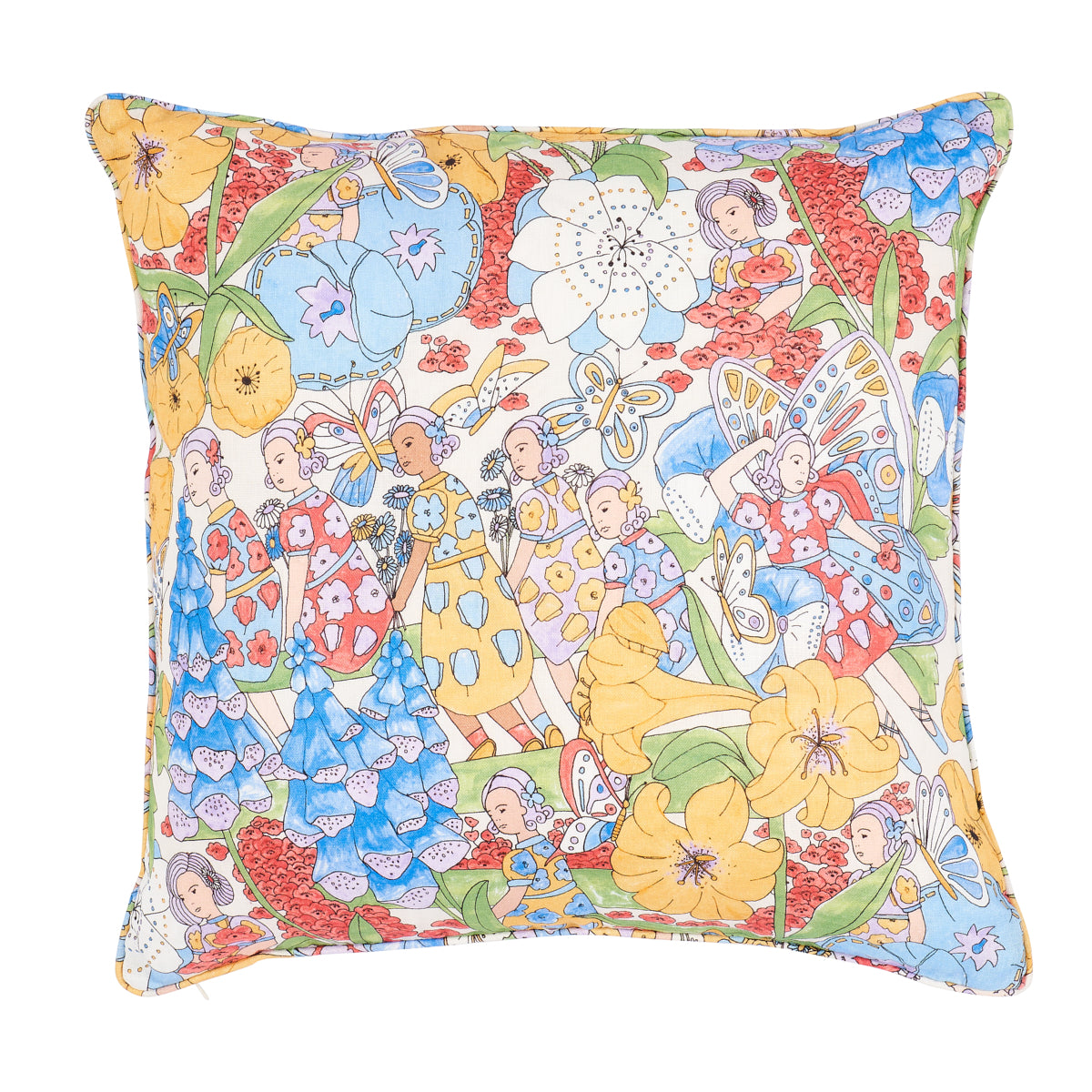 Purchase So18014006 | Fairie Garden Pillow, Yellow & Ivory - Schumacher Pillows
