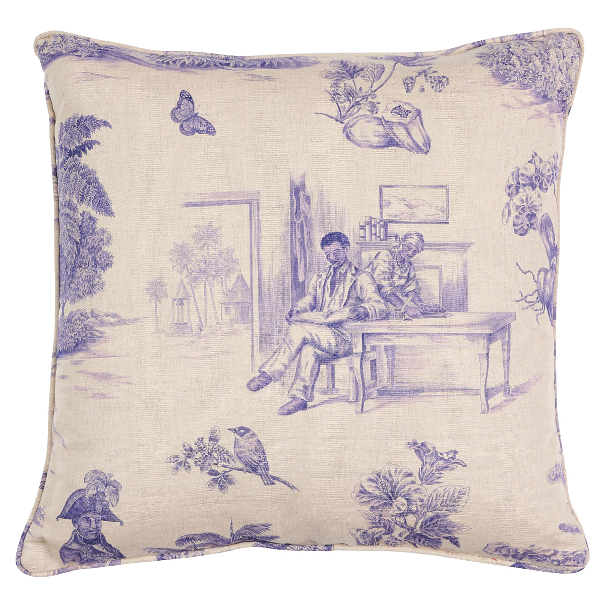 Purchase So18027205 | Toussaint Toile Pillow, Purple - Schumacher Pillows