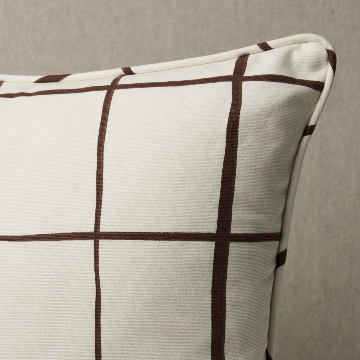 Purchase So18029105 | Painterly Windowpane Pillow, Brown - Schumacher Pillows