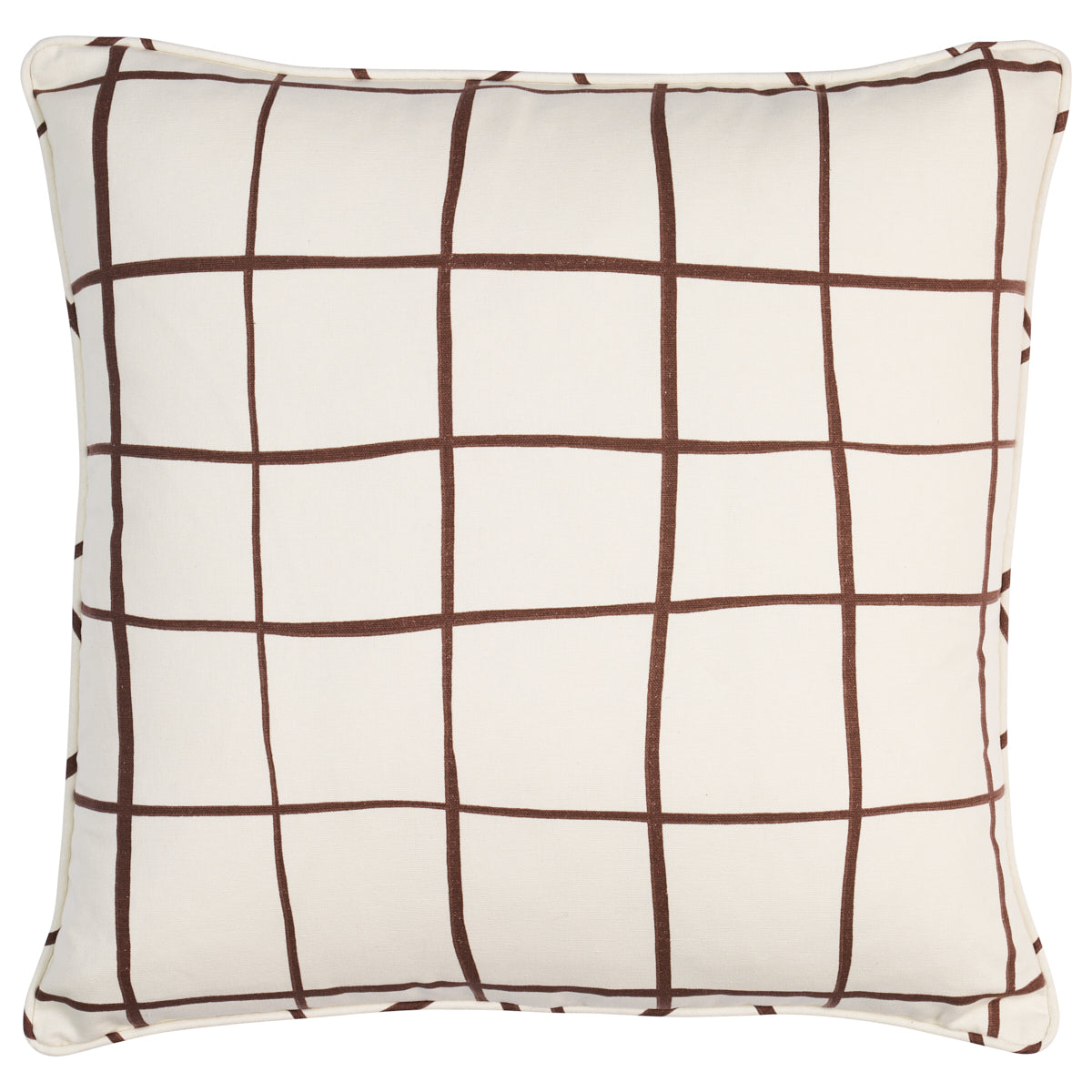 Purchase So18029105 | Painterly Windowpane Pillow, Brown - Schumacher Pillows