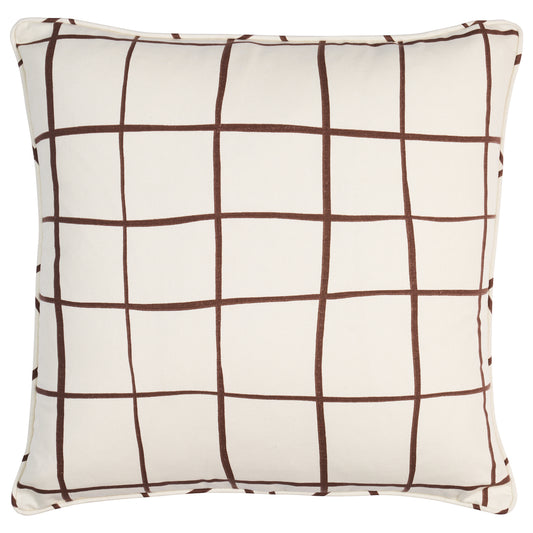 Purchase So18029105 | Painterly Windowpane Pillow, Brown - Schumacher Pillows