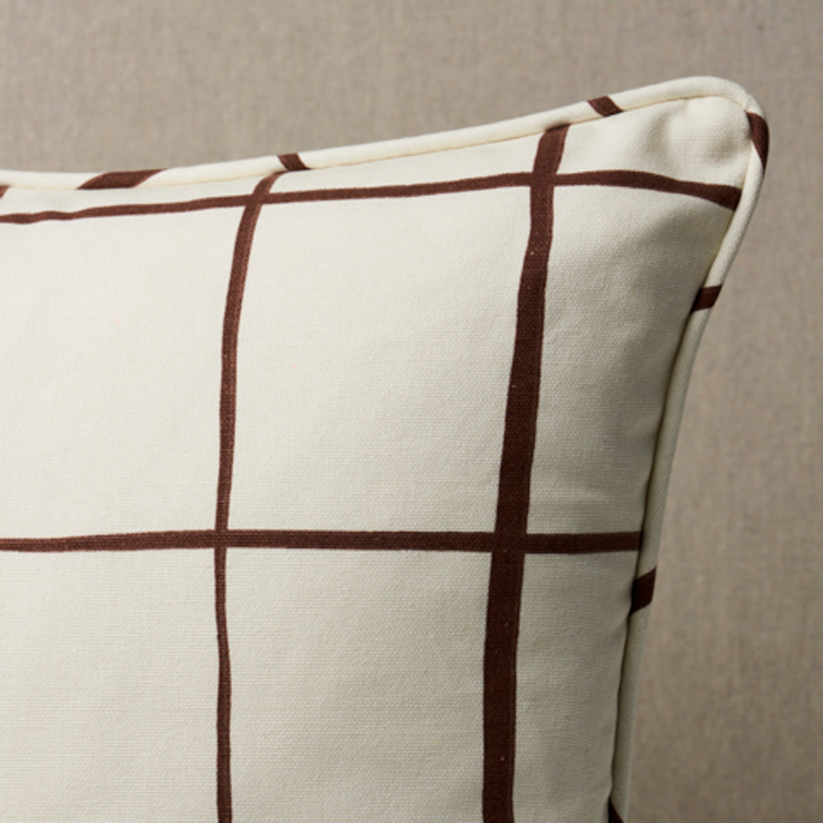 Purchase So18029106 | Painterly Windowpane Pillow, Brown - Schumacher Pillows