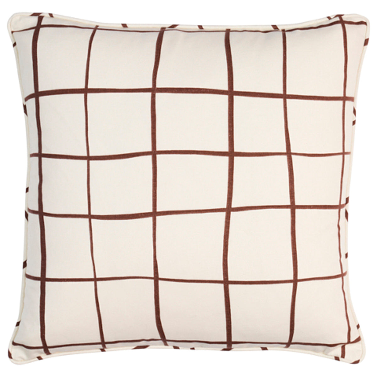 Purchase So18029106 | Painterly Windowpane Pillow, Brown - Schumacher Pillows
