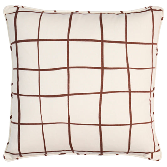 Purchase So18029106 | Painterly Windowpane Pillow, Brown - Schumacher Pillows