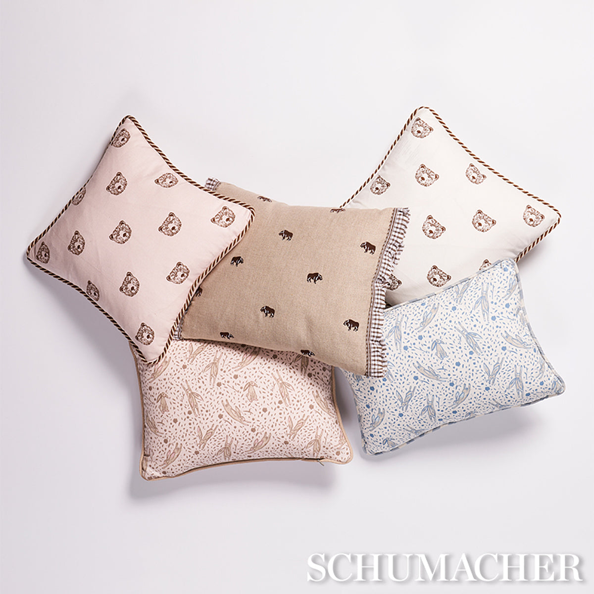 Purchase So18044012 | Rabbit Pillow, Blue - Schumacher Pillows