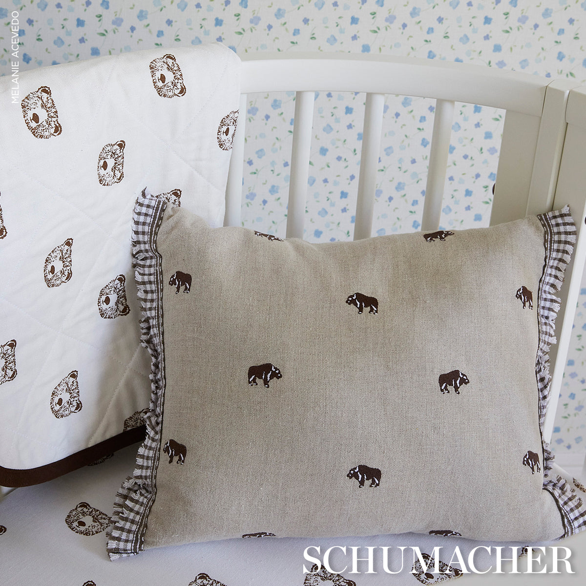 Purchase So18045012 | Buffalo Embroidery Pillow, Natural - Schumacher Pillows